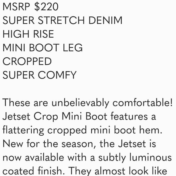 Frame JetSet Crop Mini Boot Cut Jeans in Espresso Coated finish VARIOUS SIZES - Picture 14 of 15